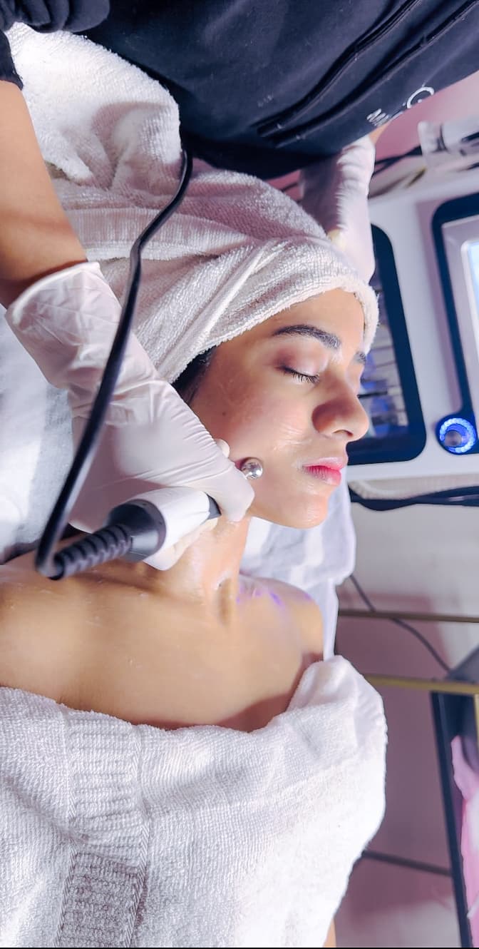 Revitalising finish of a HydraFacial at MG Makeovers, Gurgaon