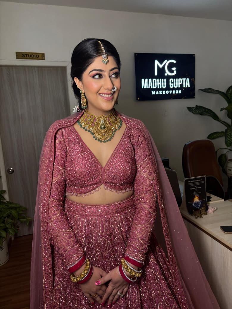 Roka and engagement makeup by MG Makeovers, Gurugram. Look 1