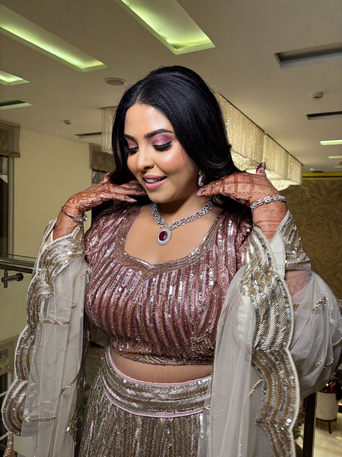 Roka and engagement makeup by MG Makeovers, Gurugram. Look 4