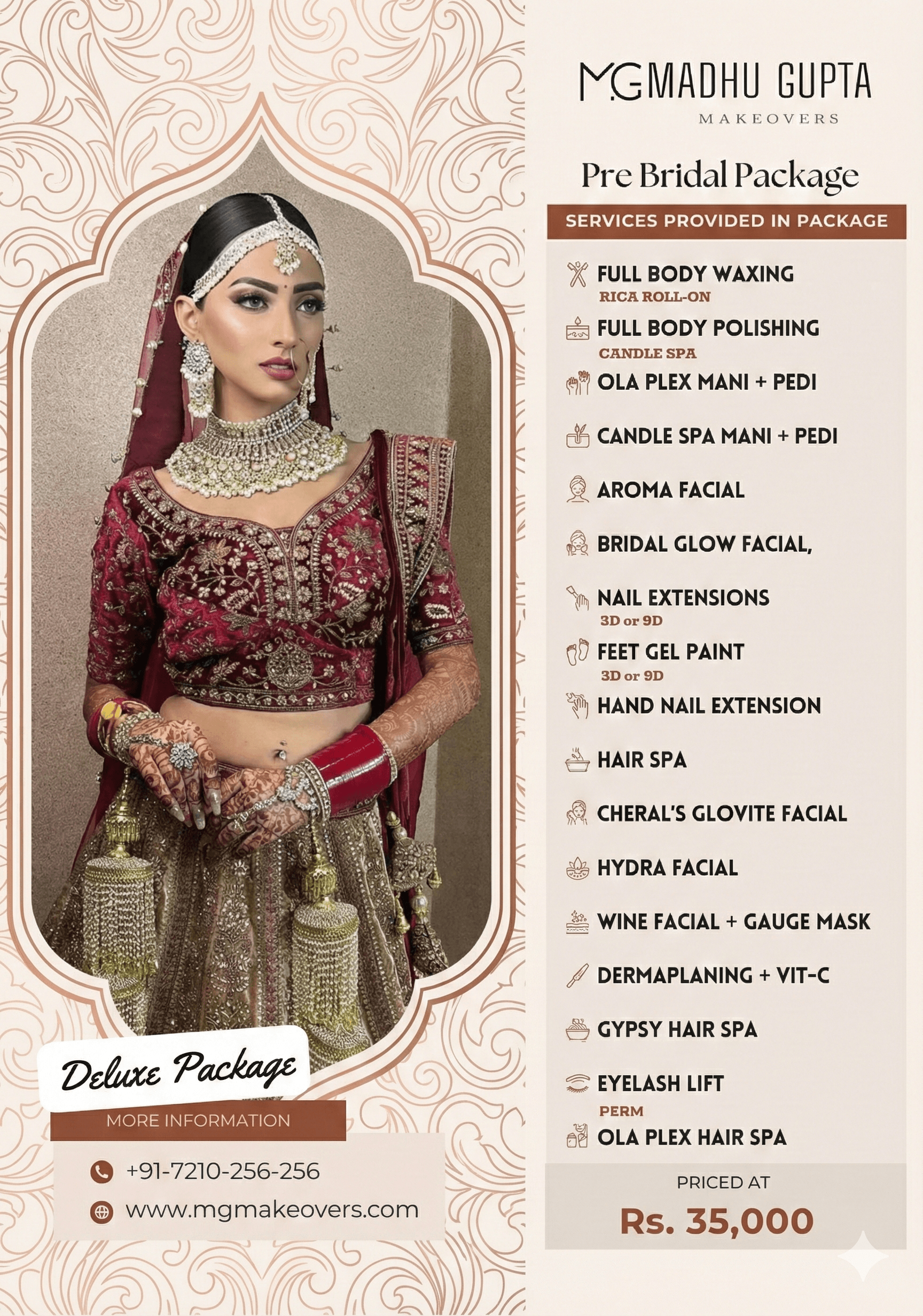 Deluxe pre-bridal package. ₹34,999