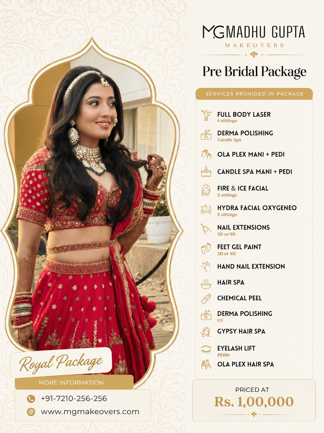 Royal pre-bridal package. ₹99,999