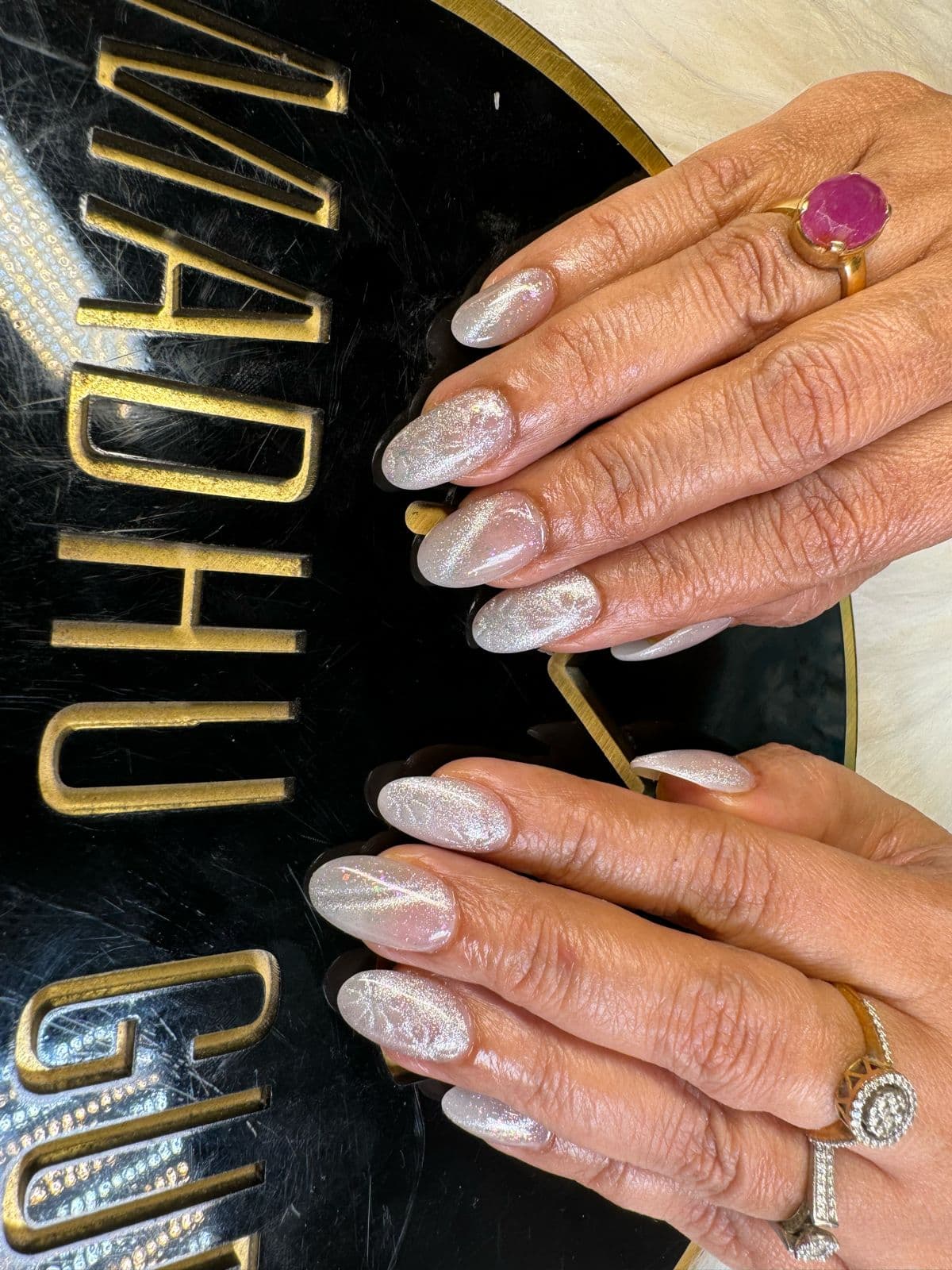 Silver Glitter Ombre Nails