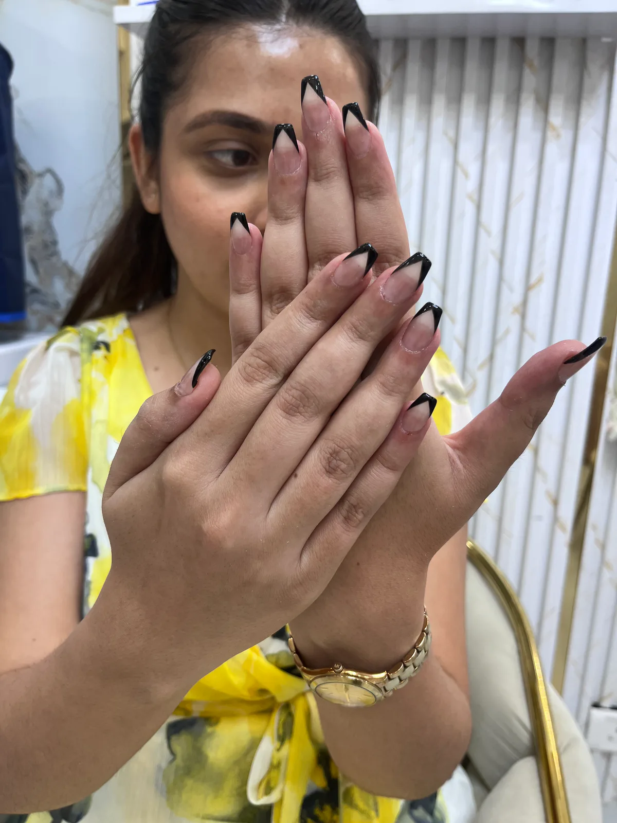 Black French Tip Nails Black French Tip Nails nail art design