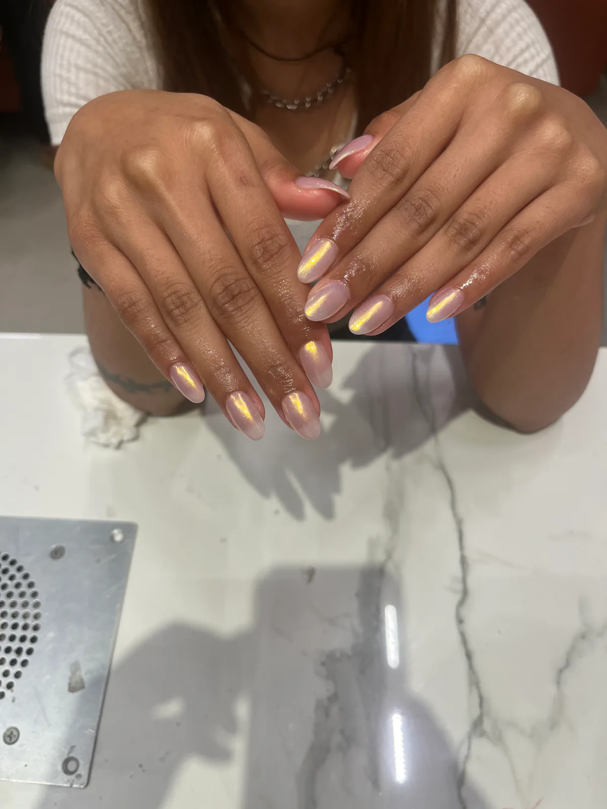Champagne Gold Glitter Nails Champagne Gold Glitter Nails nail art design