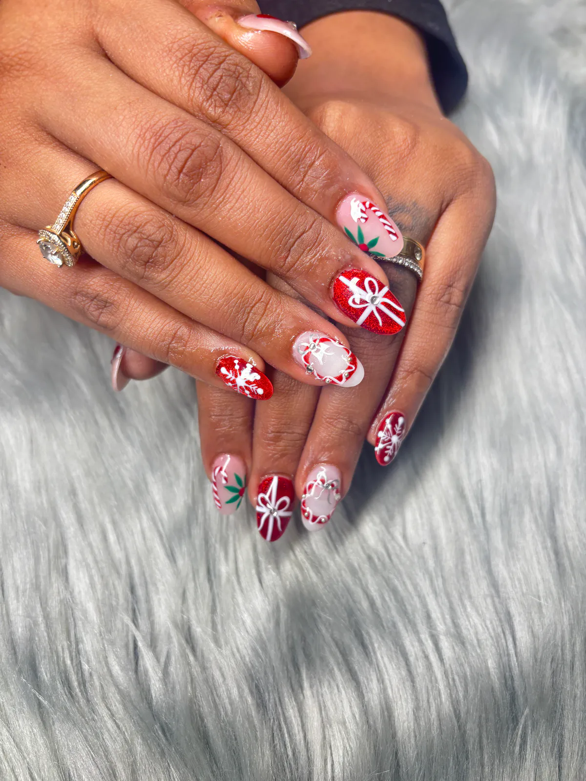 Christmas Red Green Nail Art Christmas Red Green Nail Art nail art design