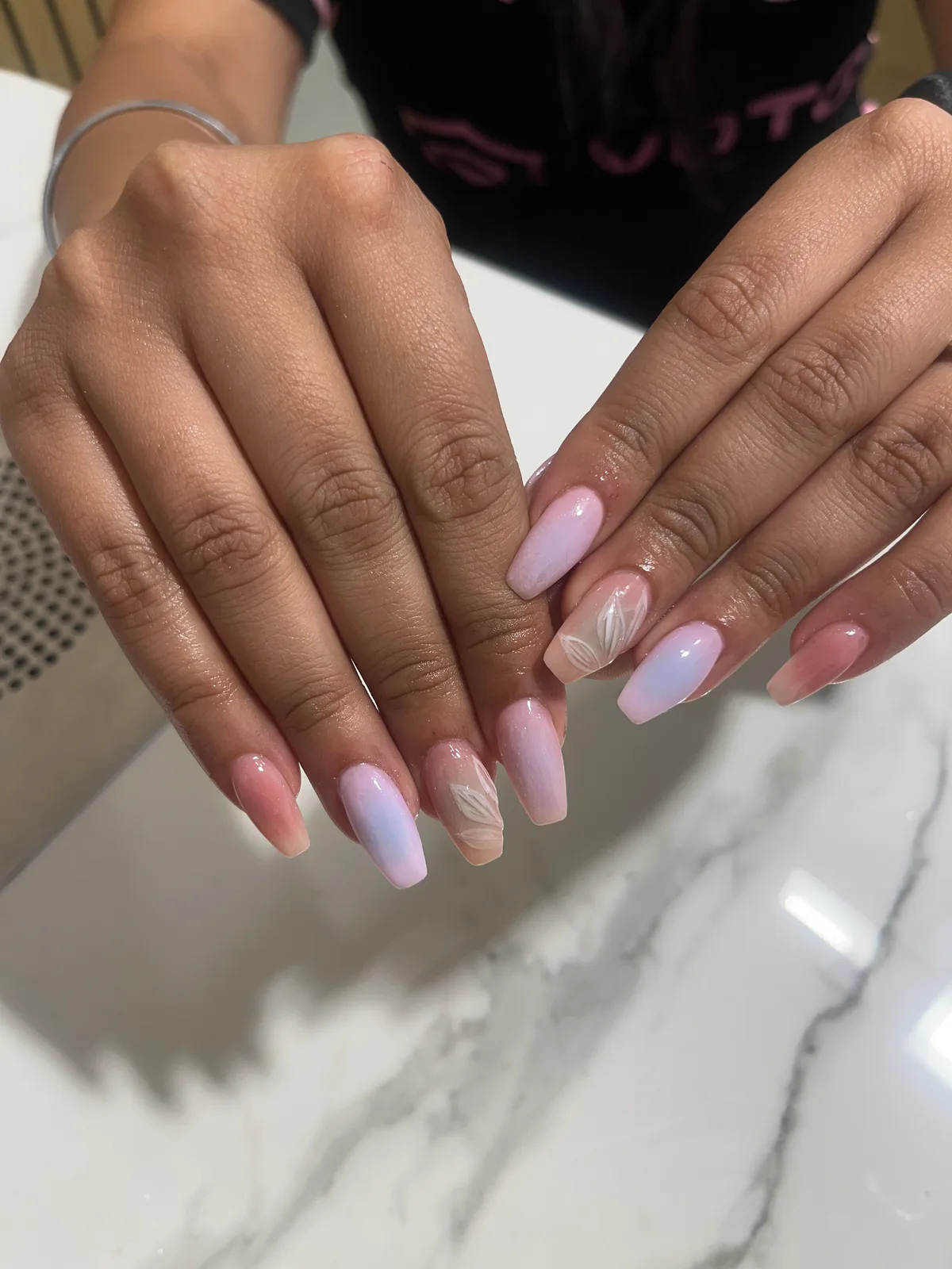 Lavender Ombre Almond Nails Lavender Ombre Almond Nails nail art design