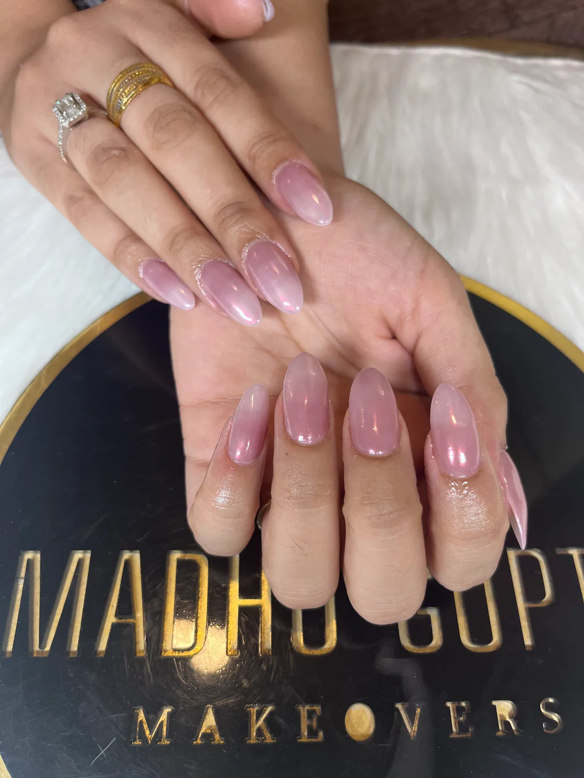 Mauve Chrome Almond Nails Mauve Chrome Almond Nails nail art design