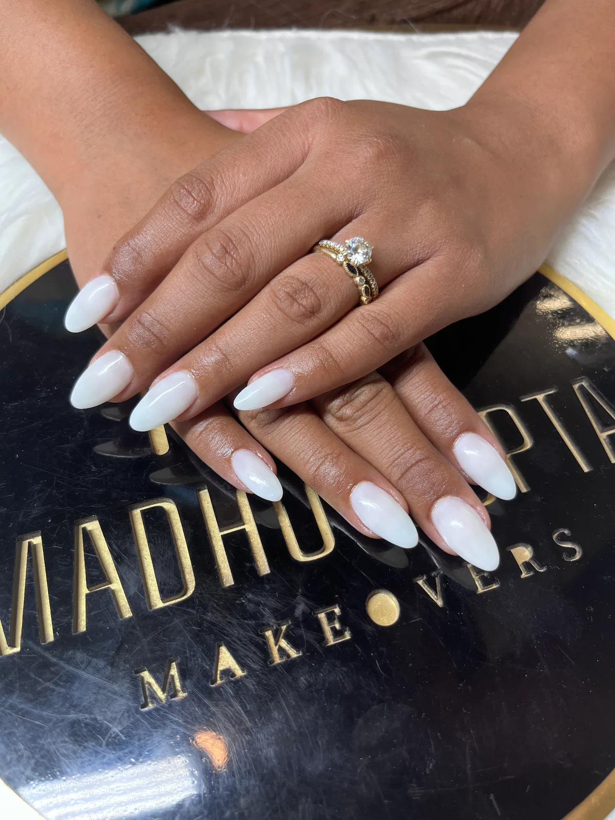 Milky White Almond Nails Milky White Almond Nails nail art design