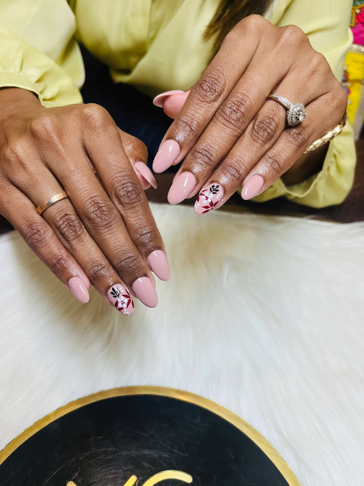 Nude Pink Cherry Accent Nails Nude Pink Cherry Accent Nails nail art design
