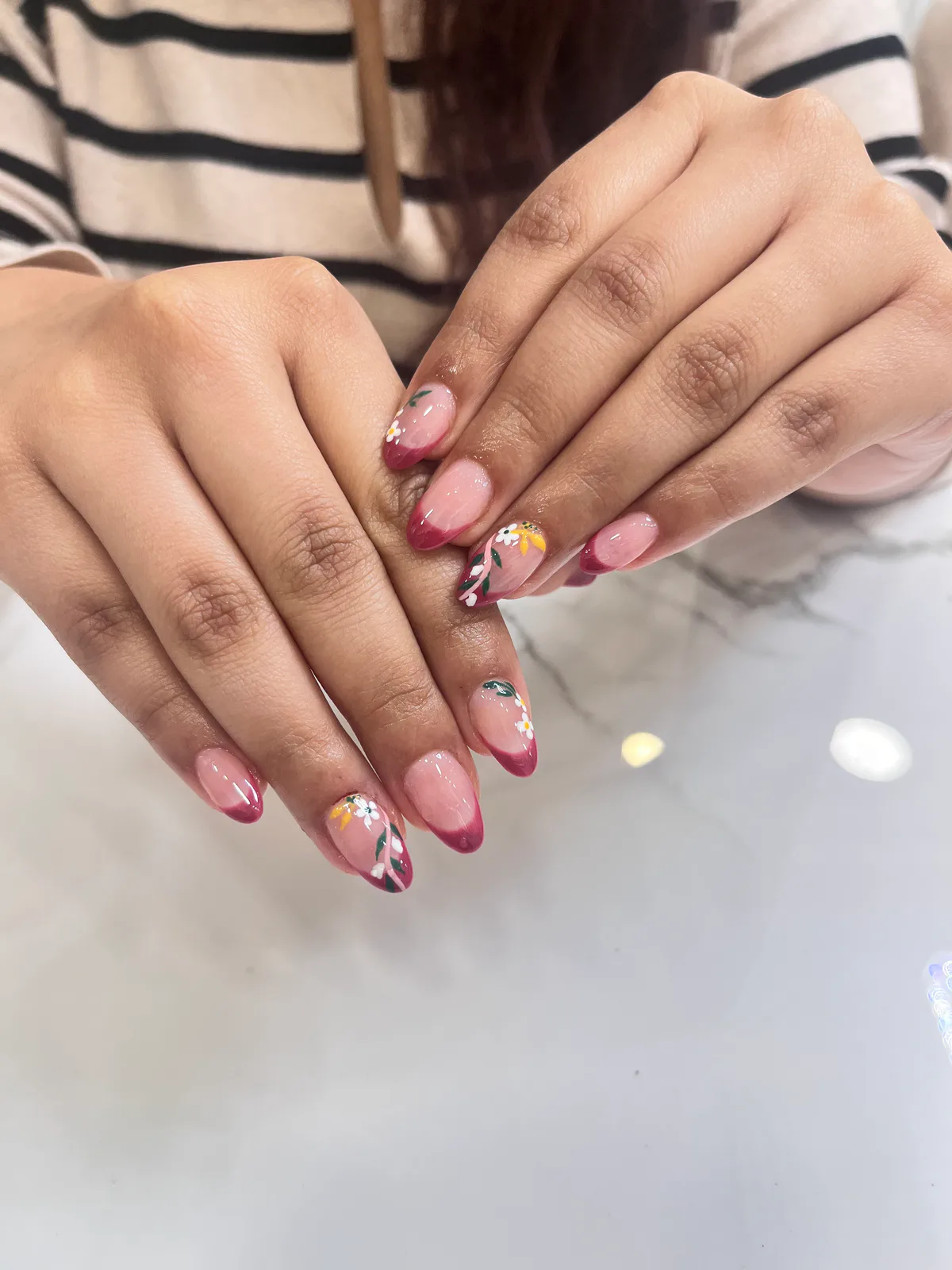 Pink Floral Accent Nails Pink Floral Accent Nails nail art design