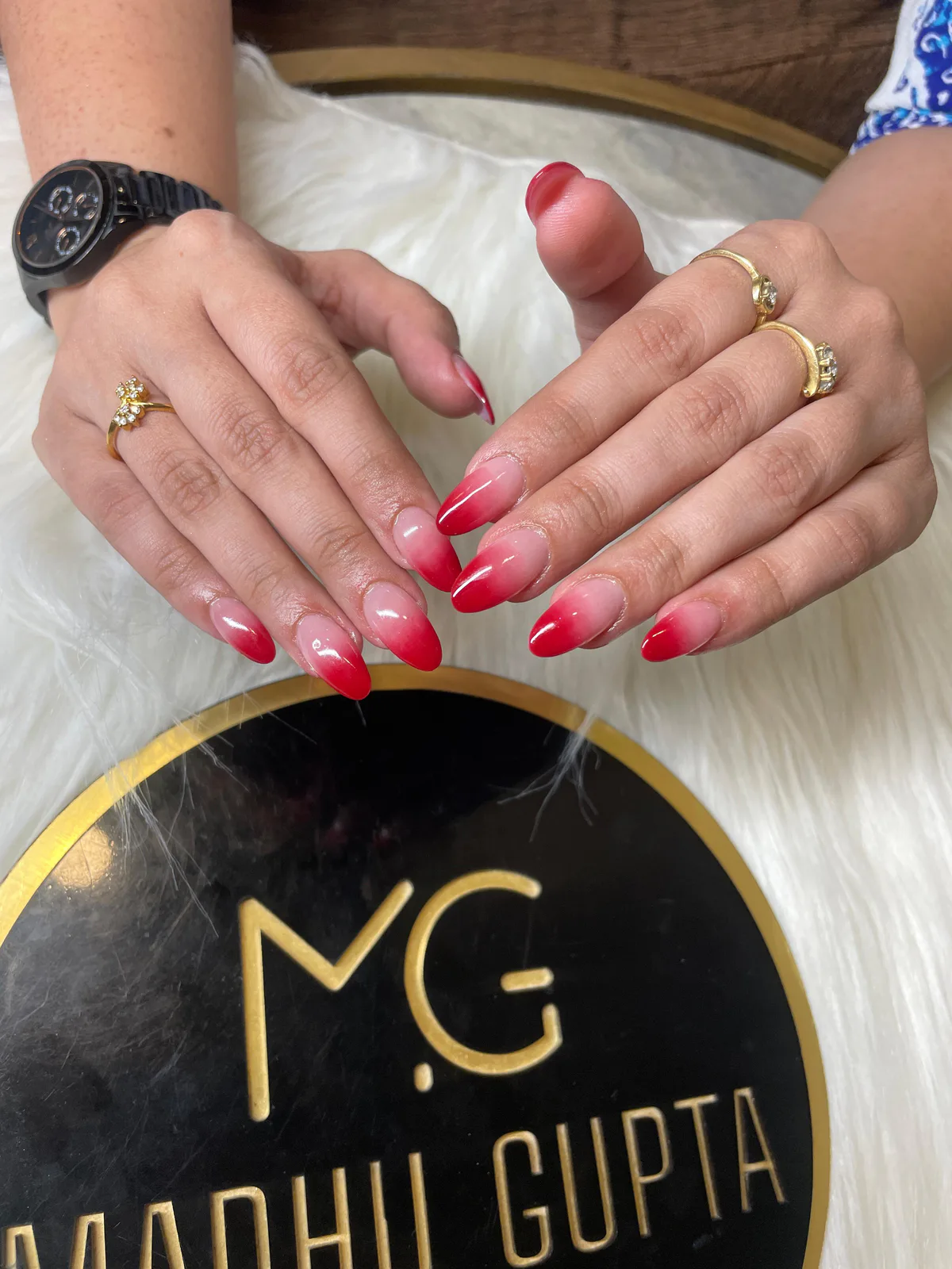 Red Ombre Almond Nails Red Ombre Almond Nails nail art design