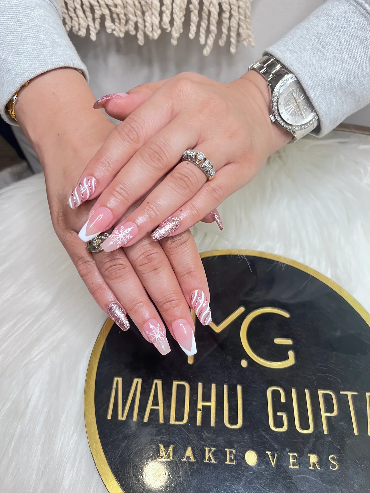 Soft Pink French Logo Nails Soft Pink French Logo Nails nail art design