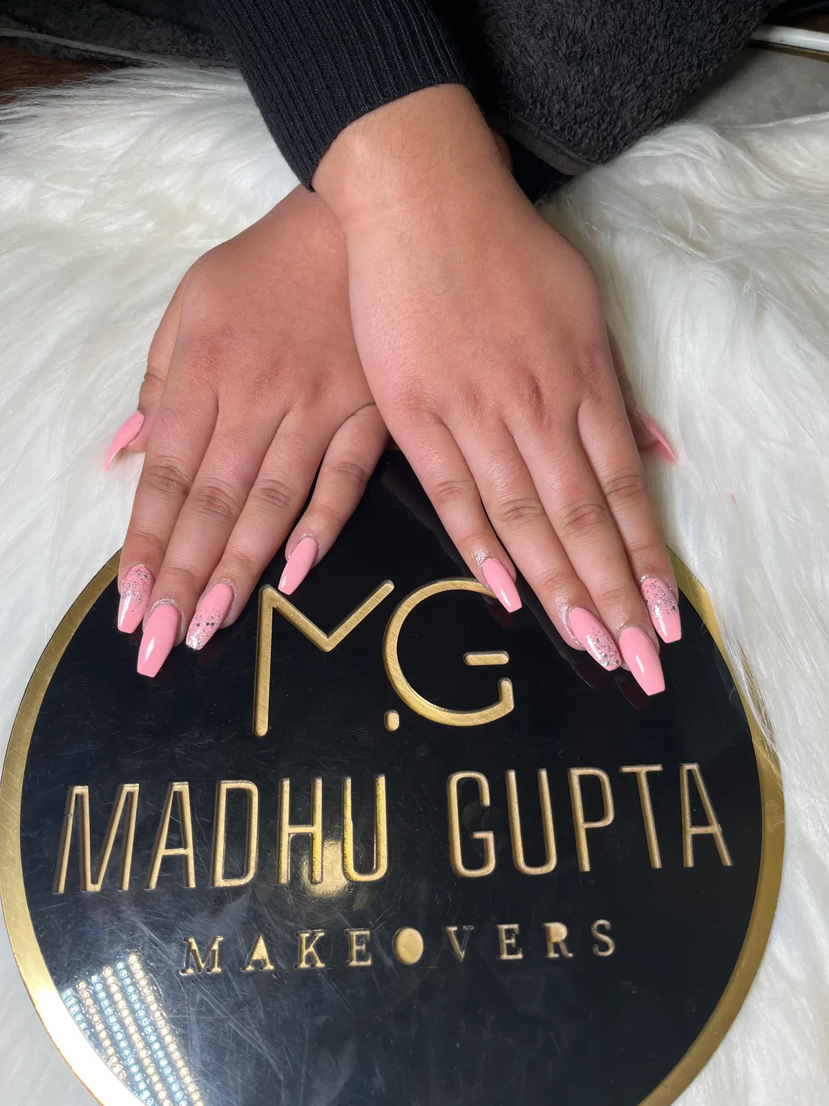 Soft Pink Glitter French Nails Soft Pink Glitter French Nails nail art design
