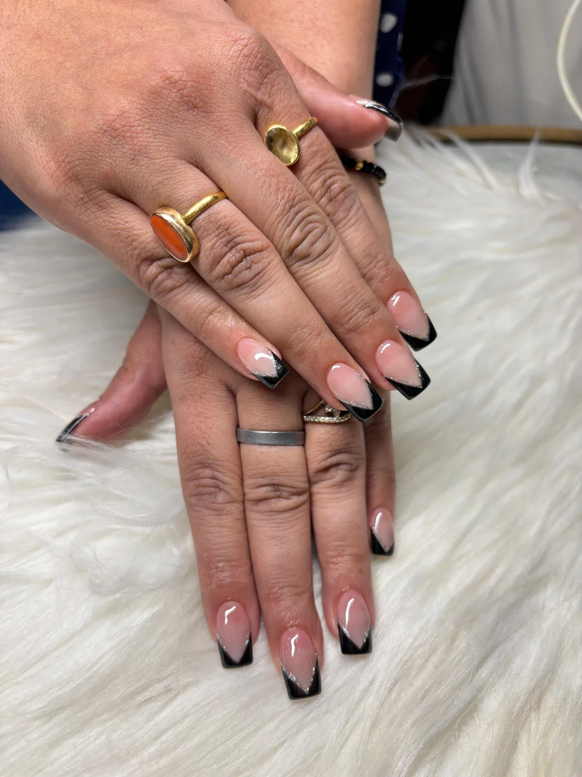 Sparkling Glitter French Tips Sparkling Glitter French Tips nail art design