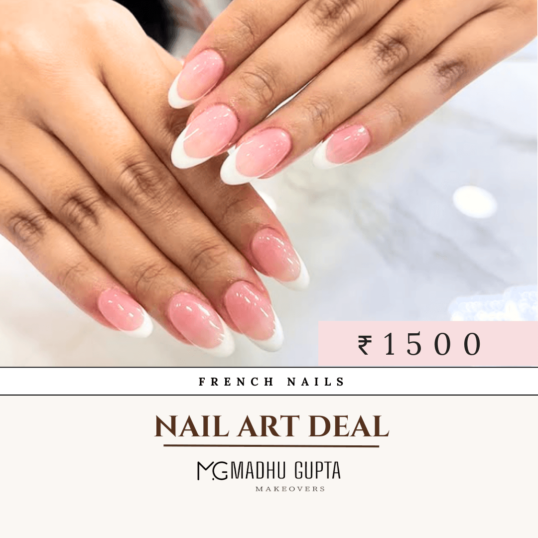 Classic French tip nail art design